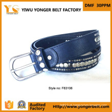 Alta Qualidade Produtos Populares Blue Round Rebites Eco Friendly PU Leather Belt